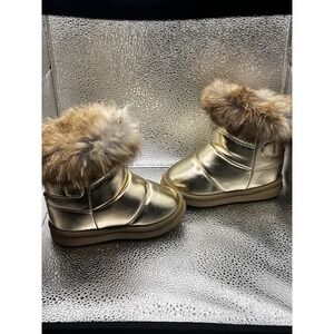 Kids Warm Comfy Girls Faux Fur Snow Boots Ankle Indoor Outdoor Winter Boots
